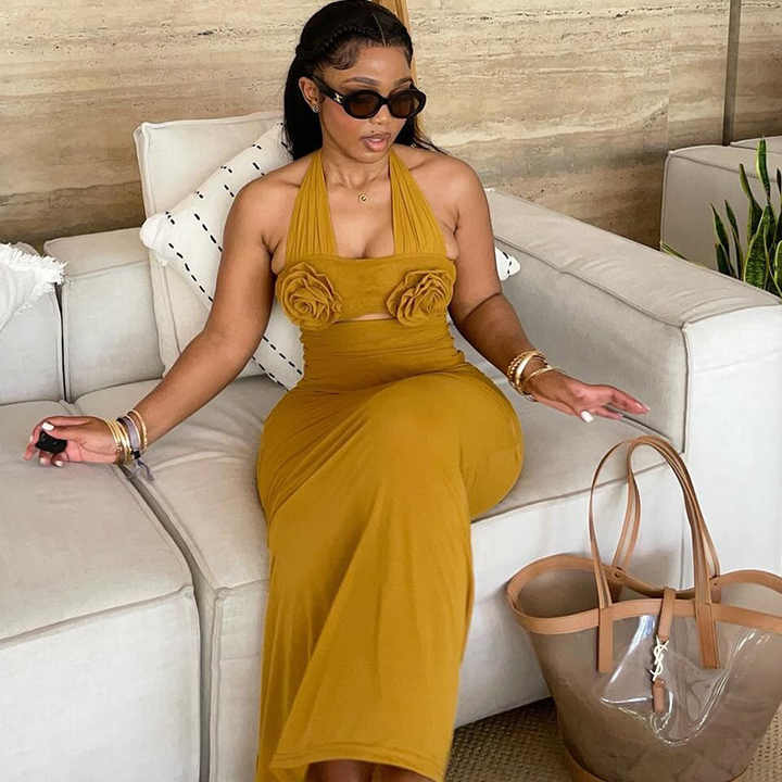 Red Sexy Sleeveless V-neck Hollow Out Maxi Party Clubwear Gown / Cocktail Dress