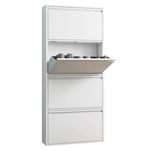 Meuble à chaussures moderne en métal multicouche ultra-mince, petit placard à chaussures en acier avec rangement pour la maison - Product Image 2