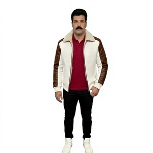Blouson aviateur en cuir véritable gaufré pour homme, design avant personnalisé, respirant, coupe-vent, hiver, OEM sur mesure - Product Image 3