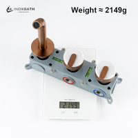 Robinet de lavabo moderne en acier inoxydable 304 avec bec brossé moleté, double poignée en jade et valve en céramique encastrée pour salle de bain