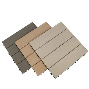 Outdoor Raised Floor Tiles WPC DIY Interlock Tiles Outdoor Decking Tile XF-N008 300*300*25 Mm