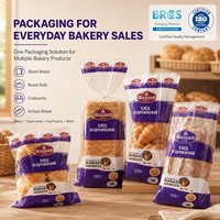 Sacs en plastique transparents pour boulangerie, emballages personnalisés pour pain et gâteaux, étanches, thermoscellables, en gros