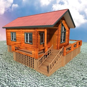 Cabane d'été traditionnelle en bois, une chambre, une salle de bain, bois traité sous pression naturel, montage facile, cabane extérieure - Product Image 2