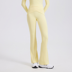 Pantalones deportivos <span class=keywords><strong>de</strong></span> yoga <span class=keywords><strong>de</strong></span> cintura alta elásticos con efecto segunda piel, acampanados, ajustados, moldeadores <span class=keywords><strong>de</strong></span> cintura y realce <span class=keywords><strong>de</strong></span> glúteos para fitness - Product Image 2