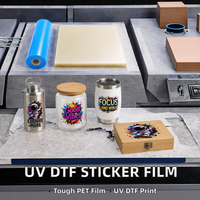 Film autocollant UV DTF à transfert de chaleur directe à chaud, format A3 30cm, pour laminage PET AB, application sur surfaces dures et vêtements, imprimante