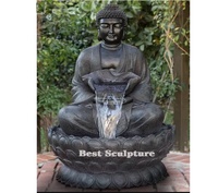 Statue de Bouddha méditant en marbre naturel personnalisée, sculptée à la main, avec base en lotus