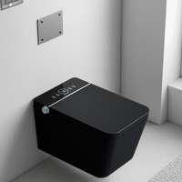 WC intelligent mural électrique au design moderne avec cuvette allongée, sanitaires dissimulés pour salle de bain