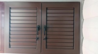 Volet à lamelles électrique automatique moderne 6063-T5, ouverture et fermeture horizontales, stores réglables, pare-soleil en aluminium