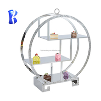 Meilleure vente d'usine grand support de buffet pour la décoration de fête de mariage restauration présentoir de nourriture multi-niveaux contremarches de dessert avec roue