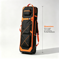 Sac de voyage pour snowboard en nylon imperméable avec roulettes arrière, fond renforcé, design rembourré, capacité 50-70L, protection