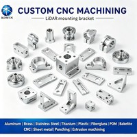 Support de montage LiDAR en alliage d'aluminium 6061 7075, usiné par électroérosion à fil passivé, avec vis de nivellement à trois points pour robots aspirateurs