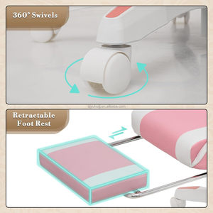 Silla <span class=keywords><strong>Gamer</strong></span> Giratoria de Piel Sintética con Reposabrazos Ergonómicos y Reposapiés, Color Rosa Anji, Venta al por Mayor - Product Image 3