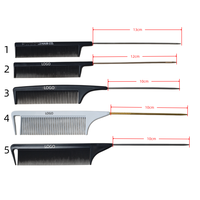 Brosse à queue de rat en acier doré avec logo personnalisé pour coiffure, en plastique, pour tressage, avec boucle en carbone, AWYQYH RTC-B, pour salon de coiffure
