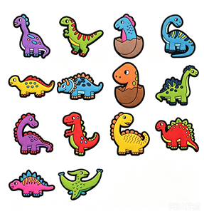 Breloques de chaussures dinosaures mignonnes en gros, décorations en PVC souple pour sabots, accessoires pour sandales d'enfants, cadeaux de fête - Product Image 1