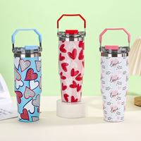 Nouvelle tasse isotherme portable en acier inoxydable de 30 oz grande capacité avec paille pour voiture, idéale pour l'extérieur, cadeau parfait