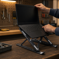 Support portable pliable en plastique pour tablette PC avec hauteur réglable pour bureau d'ordinateur compatible avec iPad