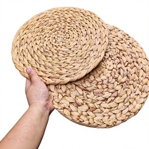Sous-plat rond en jacinthe d'eau tressé à la main OEM, résistant à la chaleur, support pour plat chaud, tailles personnalisées 10cm 20cm 30cm - Product Image 1