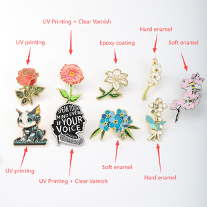 Broches de metal esmaltado personalizados al por mayor, con diseño anatómico y botánico, de arte floral para conjuntos de regalo y atuendos diarios, en stock - Product Image 4