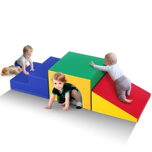 Blocs d'escalade en mousse assortis de 3 pièces pour bébé, ramper et tunnel, équipement de jeu souple pour tout-petits - Product Image 1