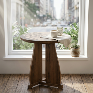 Table de maquillage d'angle en bois massif avec plateau lisse et design peu encombrant pour coin de dressing de chambre - Product Image 2