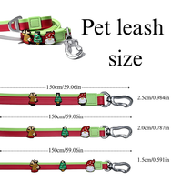 NOVIPET Accessoires de Noël pour animaux de compagnie : Collier et laisse pour chien avec breloques, imperméables, durables, de luxe – Ensemble collier et laisse pour chien