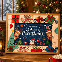 Individuelles Weihnachtsgeschenk Puzzle 1000 Teile Teddybär Hirsch Verschneite Nacht Sterne Weißer Karton HD-Druck Matt-Finish OEM-Fabrik