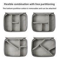 Organisateur de câbles gris style Asie du Sud-Est, étui pour batterie externe, pochette de voyage pour câbles de charge, sac de rangement numérique double couche pour accessoires