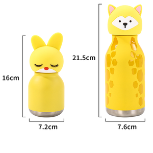 YEWAY Kids Straw Water Bottle 7/16oz 316 Stainless Steel BPA Free Leakproof Direct Sip Lid 3D Animal Shape Private Label - Product Image 5