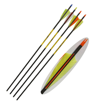 Flèche de tir à l'arc portable en fibre de carbone personnalisée avec pointe en acier et option fibre de verre pour le tir et la chasse