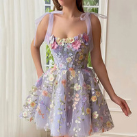 Dq194 Échantillon élégant de robe de soirée courte offre épaule plissée