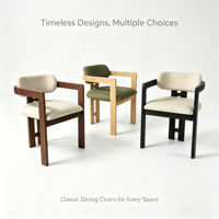 Chaise de salle à manger rembourrée de luxe au design moderne, avec structure en bois massif et pieds en chêne - Meubles pour bureau à domicile et bar à domicile