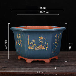 Design de taille de couleur personnalisée hexagone <span class=keywords><strong>Grand</strong></span> Large Yixing argile violette non émaillée plante en céramique arbre bonsaï Pots de fleurs - Product Image 6