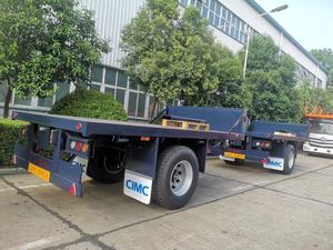 รถพ่วงเหล็ก CIMC/RHINOX 10 ตัน แบบมีโครงเหล็กเสริม ระบบกันสะเทือนแบบกลไก ล้อตั้งพื้นสองระดับ แบบพื้นเรียบ - Product Image 2