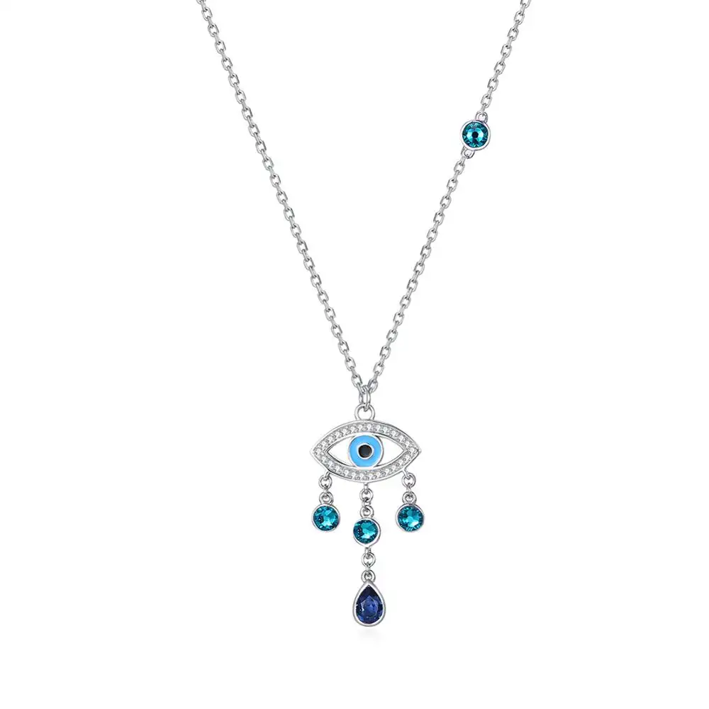 Wholesale 925 sterling silver evil-eye necklace