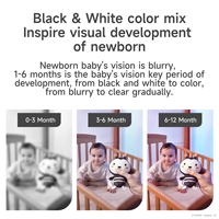 Tumama enfants 4 pièces noir et blanc nouveau-né bébé en peluche poussette jouets animaux musicaux suspendus bébé hochet en peluche jouets ensemble