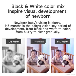 Tumama Kids 4 pezzi in bianco e nero neonato peluche passeggino giocattoli animali musicali appesi bambino sonaglio giocattoli di peluche Set - Product Image 6