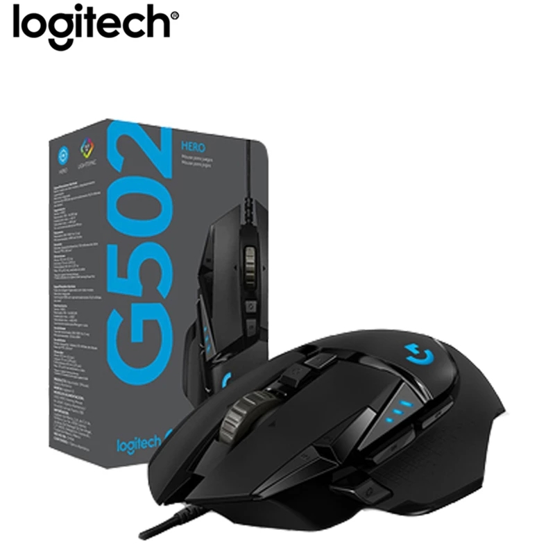 Профессиональная игровая мышь Logitech G502 HERO RGB, программируемая мышь 25600 точек/дюйм, регулируемая синхронизация света для геймеров