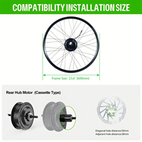 Kit de conversion de vélo électrique avec moteur de moyeu arrière 48V 500W pour vélo de 27,5 pouces, roue arrière à engrenages sans balais pour vélo avec patte arrière de 135-138 mm