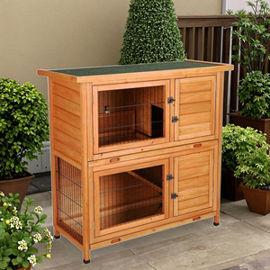 Maison de lapin à deux étages Cage de lapin huche de lapin en bois à vendre - Product Image 4