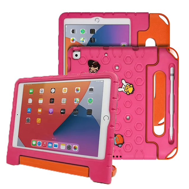 Hand Strap Pencil Holder Case for iPad 10.2 iPad 10.5 EVA Foam Softness Silicon Custom Decorations Are Available Gift