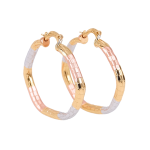 Orecchini a Cerchio Multicolore di Lusso, Placcati in Oro 18K, Lega di Metallo Prezioso, Gioielli Unisex Alla Moda per Uso Quotidiano - Product Image 1
