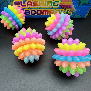 HAPU Factory No <b>Lights</b> 5cm TPR Boom <b>Rainbow</b> Ball Bounce Ball Flicker Air Children's Toy Gift Elastic Cat Dog Toy - Product Image 4