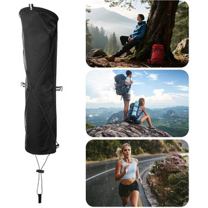 Sac de rangement pour bâtons de trekking en tissu Oxford, sac à dos portable pour accessoires de randonnée en plein air, étui de transport pliable, noir et blanc - Product Image 3