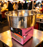 Mesin Pembuat Gula Kapas Komersial Baokang HGC-03 Bertenaga Gas, Bahan Stainless Steel, Peralatan Snack Kustom 1000W