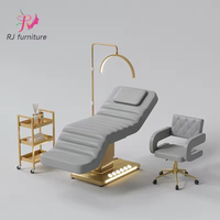 Modern Pembe 3 Motorlu Elektrikli Estetisyen Masaj Masası Salon Kozmetik Spa Güzellik Yatağı Lüks Kirpik Yatağı
