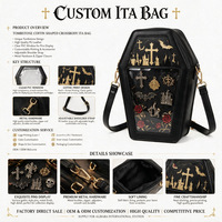 Bolso bandolera personalizado tipo ataúd con ventana de exhibición de PVC