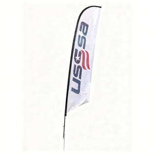 Custom Logo Beach Flag Banner Factory Price Flying Teardrop Flag for Outdoor Advertising and Exhibitions