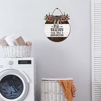 Panneau suspendu rond en bois amusant « No Selfies » style Art Déco pour salle de bain, décoration murale artistique pour la maison, toilettes, 12 pouces
