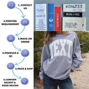 Twillスクリプト特大スウェットシャツカスタムステッチ刺繍大学カレッジスウェットシャツタックルTwill Crewneckスウェットシャツ - Product Image 2