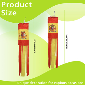 Custom Polyester Spain <b>Flag</b> WindSock Digital Printed Flying Wind Socks for Yard Garden Porch - Product Image 5